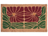 Doormat Multicolour Coir with Anti-Slip Bottom 45 x 75cm Anti Slip Decoration Floral Pattern Welcome Mat Beliani