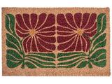 Doormat Multicolour Coir with Anti-Slip Bottom 50 x 80 cm Anti Slip Decoration Floral Pattern Welcome Mat Beliani