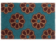 Doormat Blue Coir with Anti-Slip Bottom 40 x 60 cm Anti Slip Decoration Floral Pattern Welcome Mat Beliani