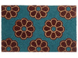 Doormat Blue Coir with Anti-Slip Bottom 50 x 80 cm Anti Slip Decoration Floral Pattern Welcome Mat Beliani