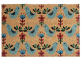 Doormat Multicolour Coir with Anti-Slip Bottom 40 x 60 cm Anti Slip Decoration Bird Pattern Welcome Mat Beliani