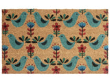 Doormat Multicolour Coir with Anti-Slip Bottom 45 x 75 cm Anti Slip Decoration Bird Pattern Welcome Mat Beliani