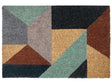 Doormat Multicolour Coir with Anti-Slip Bottom 40 x 60 cm Anti Slip Decoration Geometric Pattern Welcome Mat Beliani