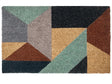 Doormat Multicolour Coir with Anti-Slip Bottom 45 x 75 cm Anti Slip Decoration Geometric Pattern Welcome Mat Beliani