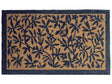Doormat Natural Coir with Anti-Slip Bottom 45 x 75 cm Anti Slip Decoration Leaves Pattern Welcome Mat Beliani