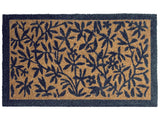Doormat Natural Coir with Anti-Slip Bottom 45 x 75 cm Anti Slip Decoration Leaves Pattern Welcome Mat Beliani