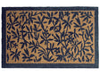 Doormat Natural Coir with Anti-Slip Bottom 50 x 80 cm Anti Slip Decoration Leaves Pattern Welcome Mat Beliani