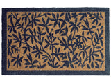 Doormat Natural Coir with Anti-Slip Bottom 50 x 80 cm Anti Slip Decoration Leaves Pattern Welcome Mat Beliani