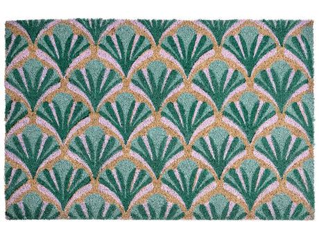 Doormat Green Coir with Anti-Slip Bottom 40 x 60 cm Anti Slip Decoration Welcome Mat Beliani