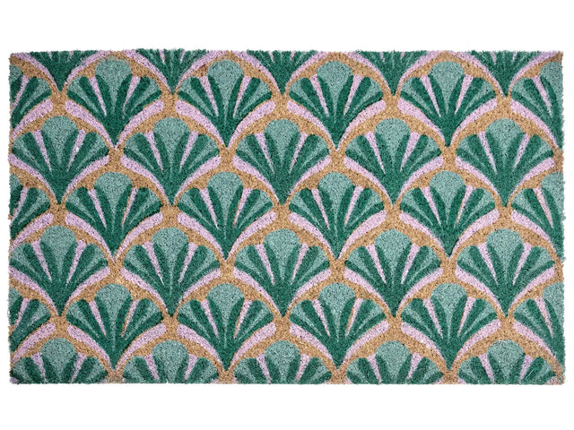 Doormat Green Coir with Anti-Slip Bottom 45 x 75 cm Anti Slip Decoration Welcome Mat Beliani
