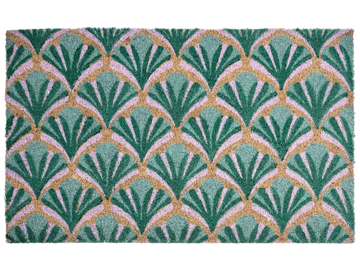 Doormat Green Coir with Anti-Slip Bottom 50 x 80 cm Anti Slip Decoration Welcome Mat Beliani