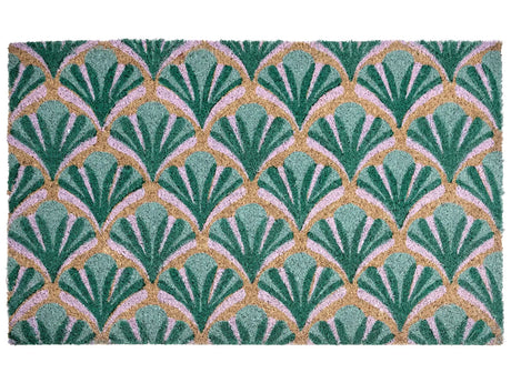 Doormat Green Coir with Anti-Slip Bottom 50 x 80 cm Anti Slip Decoration Welcome Mat Beliani