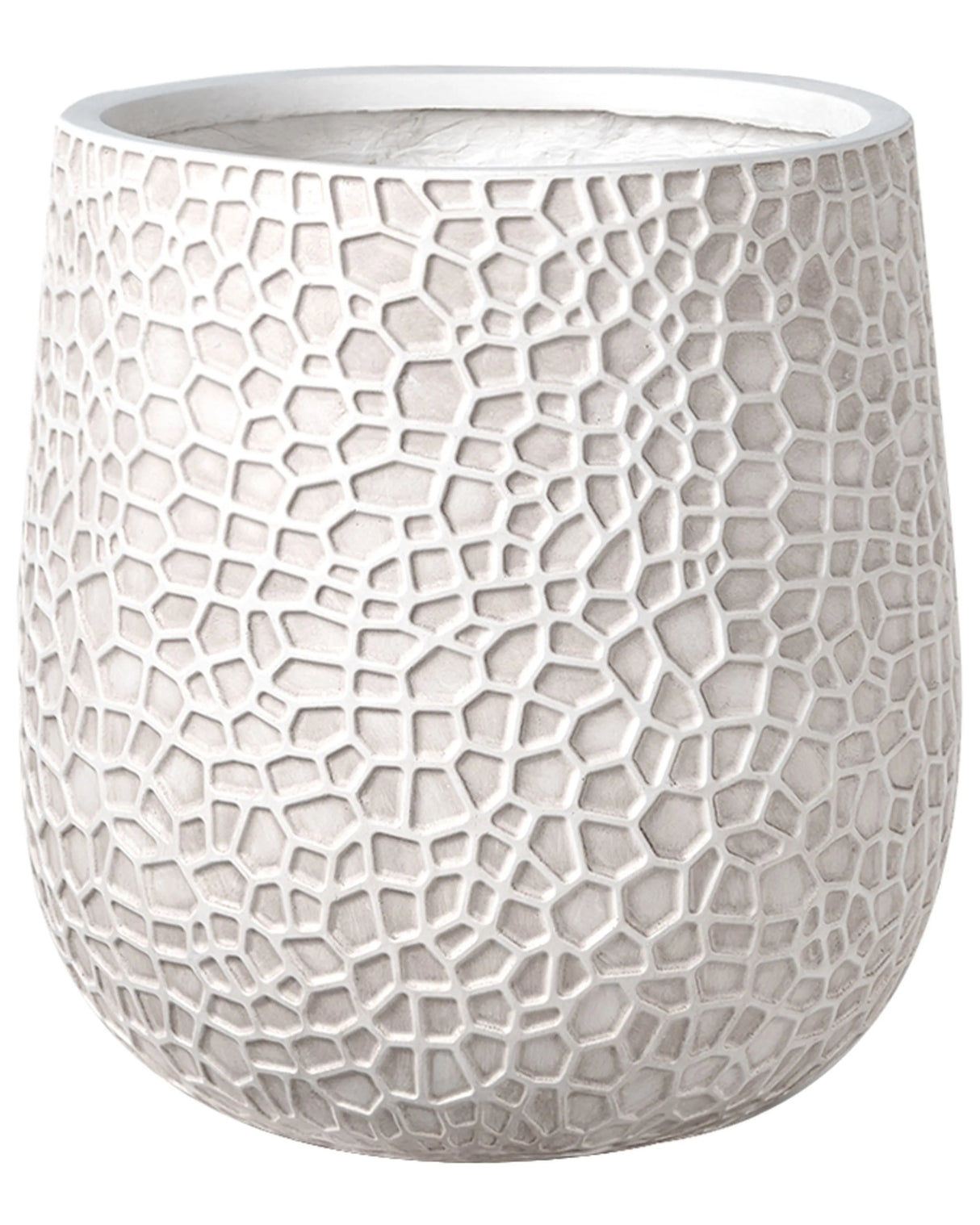 Flower Pot Light Beige Fibre Clay Indoor and Outdoor Planter Round 41 x 41 x 43 cm Decorative Accent Modern Design Living Room Garden Beliani