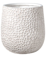 Flower Pot Light Beige Fibre Clay Indoor and Outdoor Planter Round 41 x 41 x 43 cm Decorative Accent Modern Design Living Room Garden Beliani