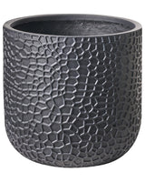 Flower Pot Black Fibre Clay Indoor and Outdoor Planter Round 43 x 43 x 42 cm Decorative Accent Modern Design Living Room Garden Beliani