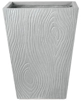 Flower Pot Grey Fibre Clay Indoor and Outdoor Planter Square 42 x 42 x 50 cm Decorative Fluting Modern Design Living Room Garden Beliani