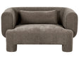 2 Seater Sofa Brown Fabric Upholstery Plush Texture Cylindrical Legs Organic Style Beliani
