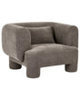 Armchair Brown Fabric Upholstery Plush Texture Cylindrical Legs Organic Style Beliani