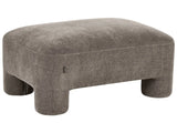 Ottoman Brown Fabric Upholstery Plush Texture Cylindrical Legs Organic Style Beliani