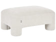 Ottoman White Fabric Upholstery Plush Texture Cylindrical Legs Organic Style Beliani