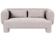 3 Seater Sofa Dark Beige Fabric Upholstery Plush Texture Cylindrical Legs Organic Style Beliani