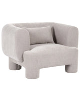 Armchair Dark Beige Fabric Upholstery Plush Texture Cylindrical Legs Organic Style Beliani