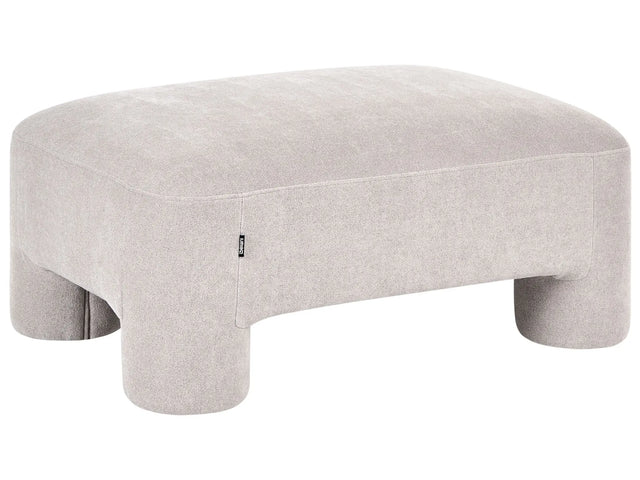 Ottoman Dark Beige Fabric Upholstery Plush Texture Cylindrical Legs Organic Style Beliani