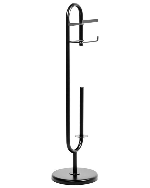 Toilet Paper Holder Black Metal Industrial Beliani
