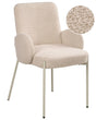 Dining Room Chair Light Beige Boucle Upholstery Light Base Iron Frame Retro Design Beliani