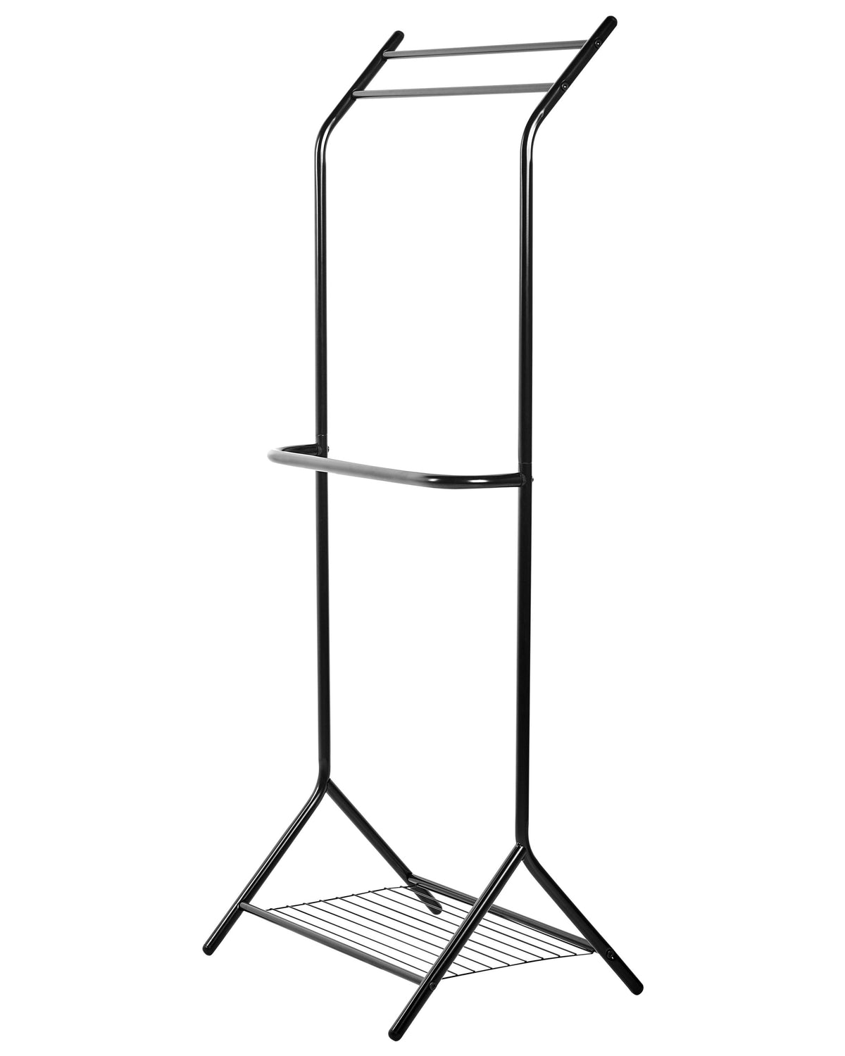 Towel Stand Black Iron Clothes Rack Bathroom Storage 3 Rungs Bottom Shelf Decorative Modern Style Beliani