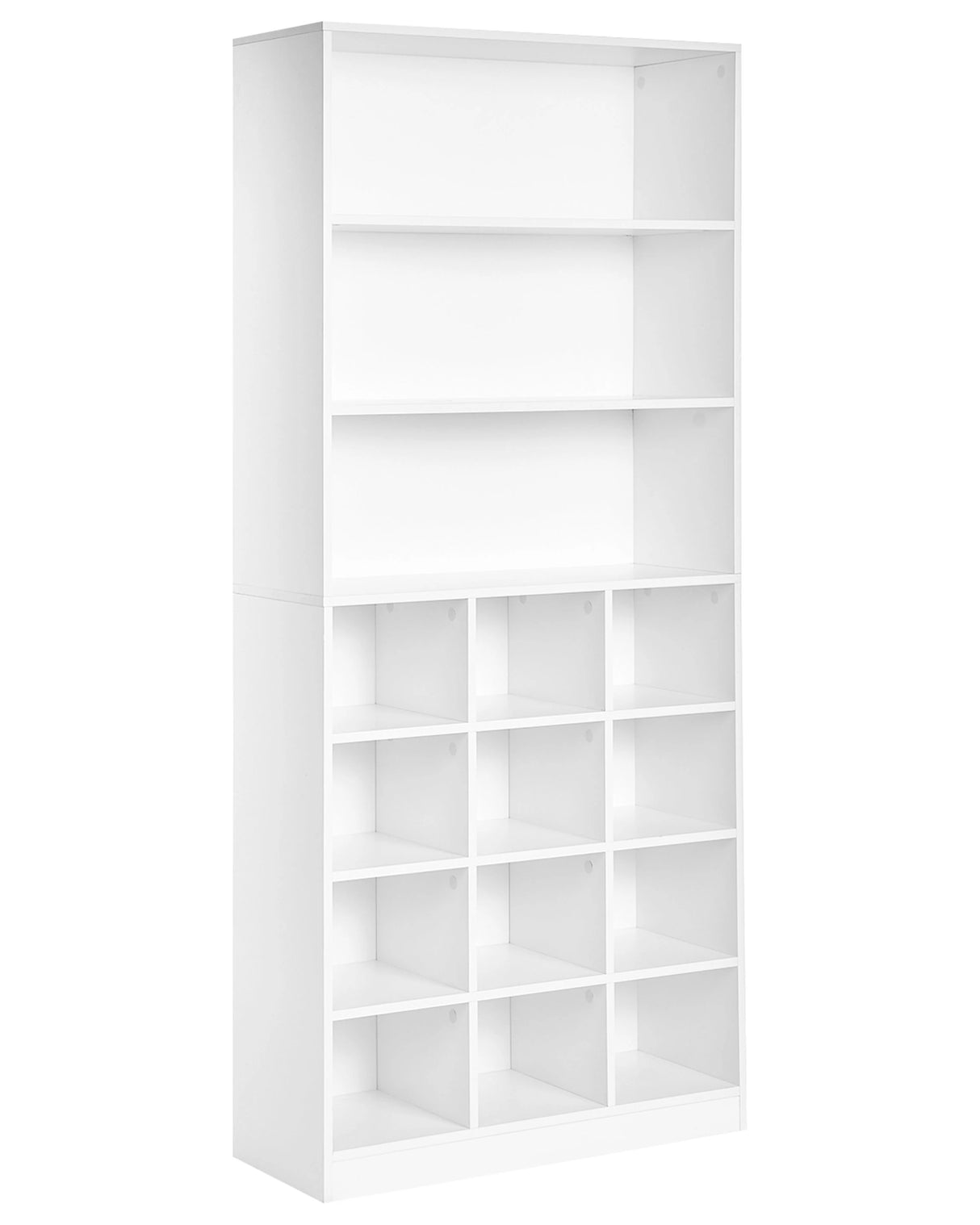 Shoe Storage Cabinet White MDF Shoe Compartments Beliani