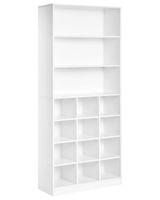 Shoe Storage Cabinet White MDF Shoe Compartments Beliani