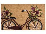 Doormat Natural Coir with Anti-Slip PVC Bottom 45 x 75 cm Decoration Bike Pattern Beliani
