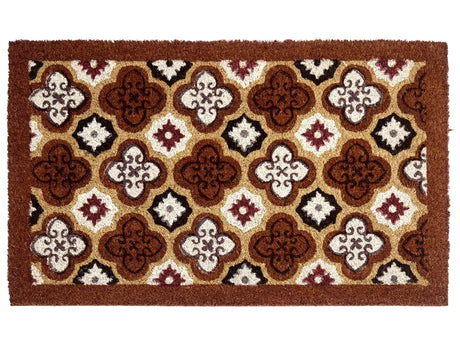 Doormat Brown Coir with Anti-Slip PVC Bottom 40 x 60 cm Decoration Abstract Pattern Beliani