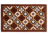 Doormat Brown Coir with Anti-Slip PVC Bottom 45 x 75 cm Decoration Abstract Pattern Beliani