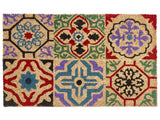 Doormat Natural Coir with Anti-Slip PVC Bottom 50 x 80 cm Decoration Multicolour Abstract Pattern Beliani