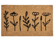 Doormat Natural Coir with Anti-Slip PVC Bottom 40 x 60 cm Decoration Flowers Pattern Beliani