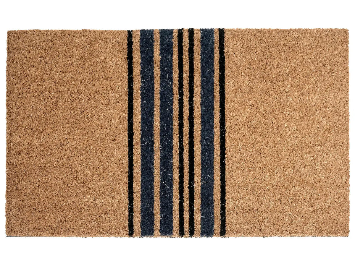 Doormat Natural Coir with Anti-Slip PVC Bottom 40 x 60 cm Decoration Classic Striped Pattern Beliani