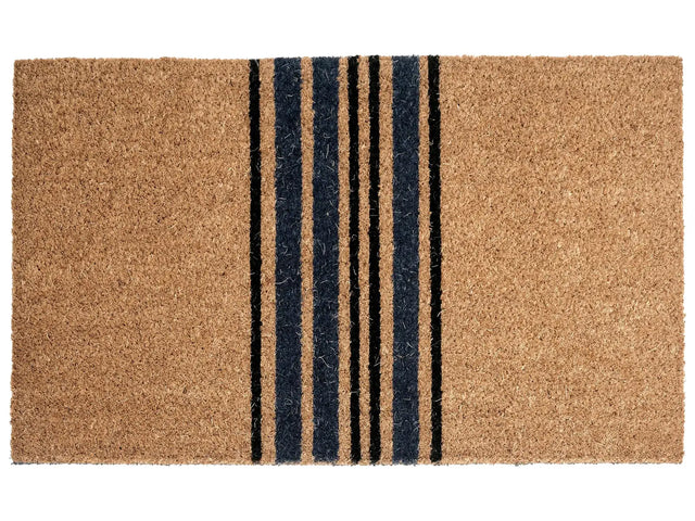Doormat Natural Coir with Anti-Slip PVC Bottom 40 x 60 cm Decoration Classic Striped Pattern Beliani