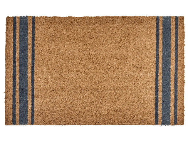 Doormat Natural Coir with Anti-Slip PVC Bottom 40 x 60 cm Decoration Classic Traditional Striped Pattern Beliani
