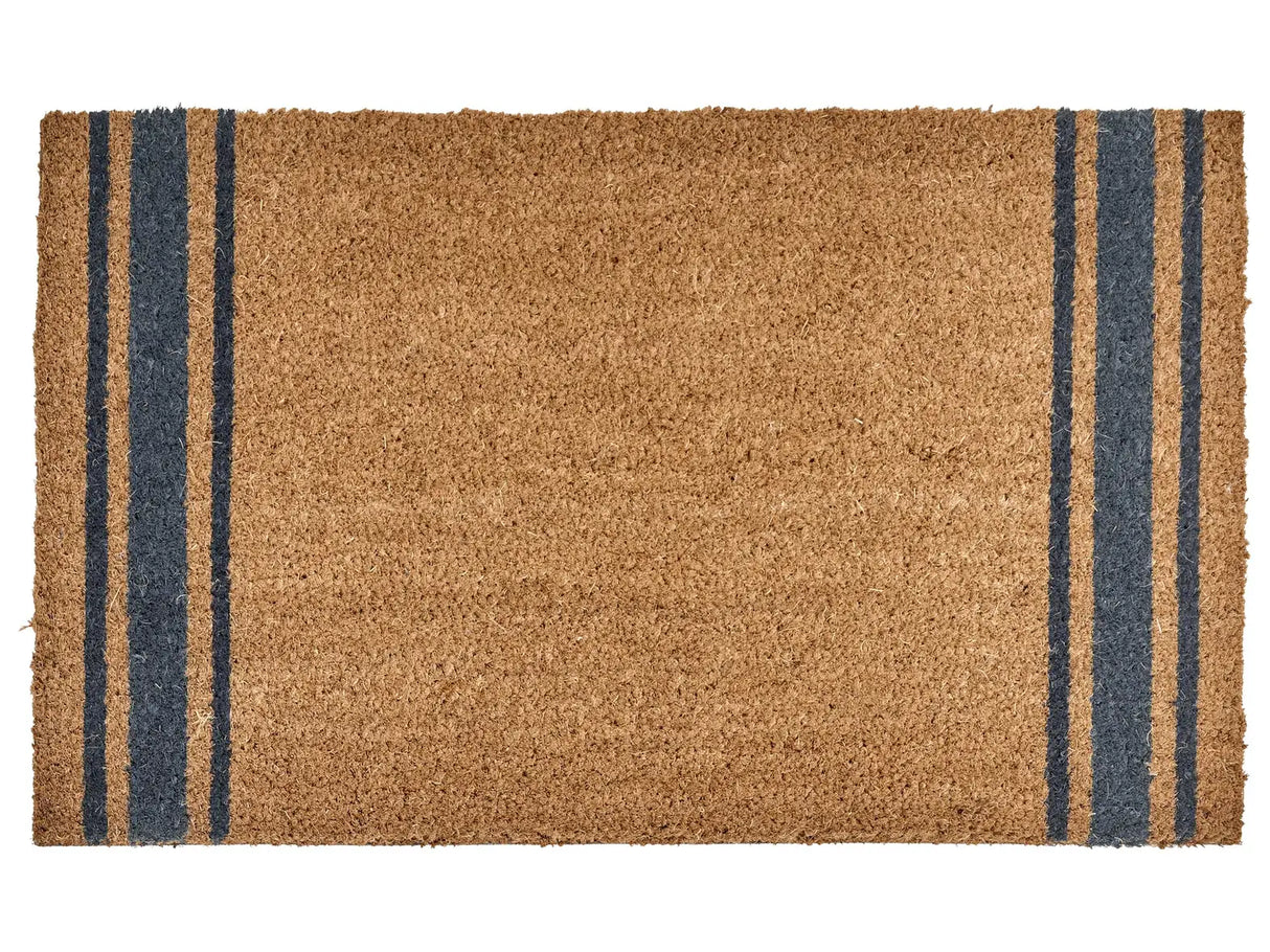 Doormat Natural Coir with Anti-Slip PVC Bottom 50 x 80 cm Decoration Classic Traditional Striped Pattern Beliani