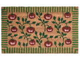 Doormat Natural Coir with Anti-Slip PVC Bottom 45 x 75 cm Decoration Classic Traditional Vegetable Pattern Beliani