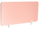 Desk Screen Peach Pink PET Board Fabric Cover 160 x 50 cm Acoustic Screen Modular Mounting Clamps Home Office Beliani