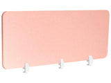Desk Screen Peach Pink PET Board Fabric Cover 180 x 50 cm Acoustic Screen Modular Mounting Clamps Home Office Beliani