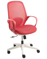 Office Chair Red Mesh Swivel Base Armrests Tilting Backrest Adjustable Height PU Molded Foam Seat Home Office Open-Space Beliani