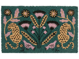 Doormat Multicolour Natural Coir PVC Backing Anti-Slip 45 x 75 cm Cheetah Motif Retro Indoor Outdoor Decoration Beliani