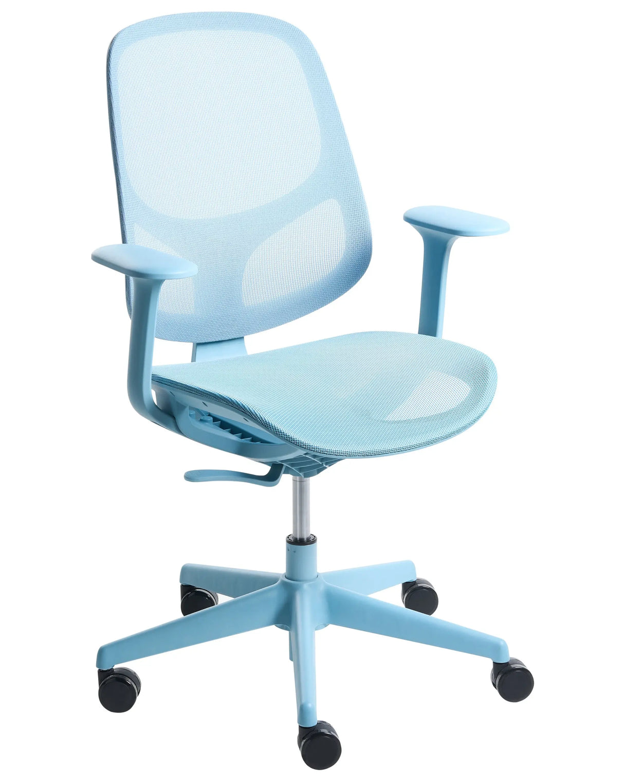 Office Chair Light Blue Mesh Swivel Base Armrests Adjustable Height Home Office Open-Space Beliani