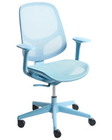 Office Chair Light Blue Mesh Swivel Base Armrests Adjustable Height Home Office Open-Space Beliani