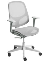 Office Chair Grey Mesh Swivel Base Armrests Adjustable Height Home Office Open-Space Beliani