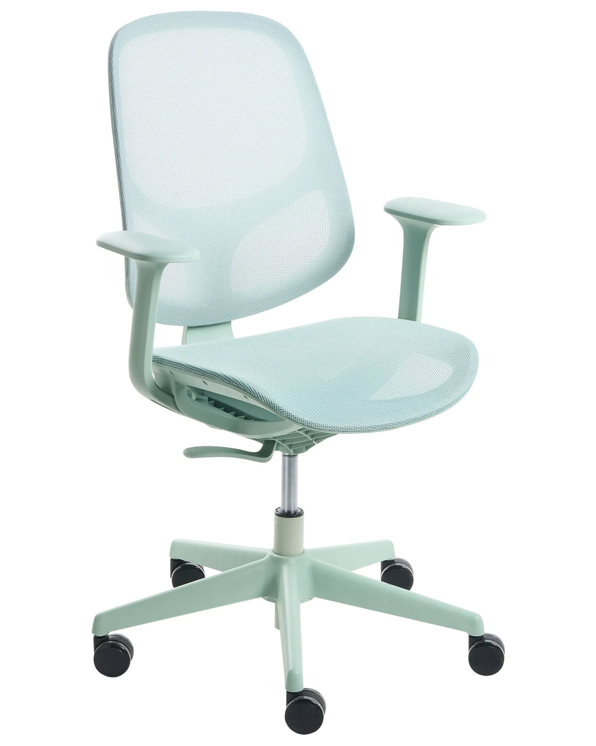 Office Chair Mint Green Mesh Swivel Base Armrests Adjustable Height Home Office Open-Space Beliani
